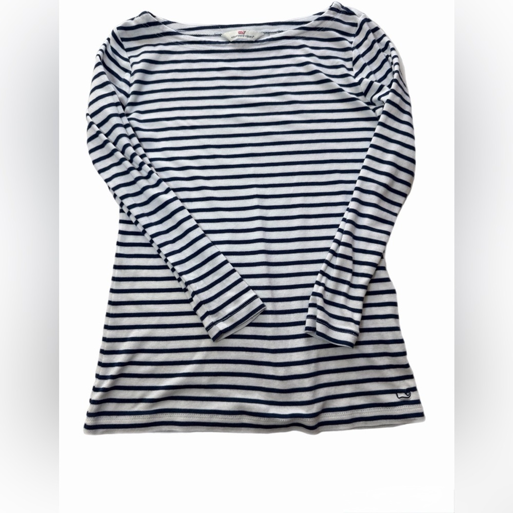 Vineyard Vines Navy and White Striped Top